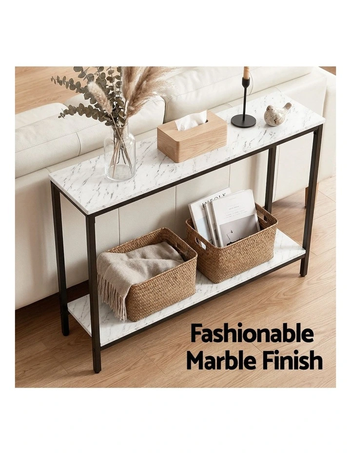Artiss Console Table Entryway Hallway Display Desk Marble Effect White image 6