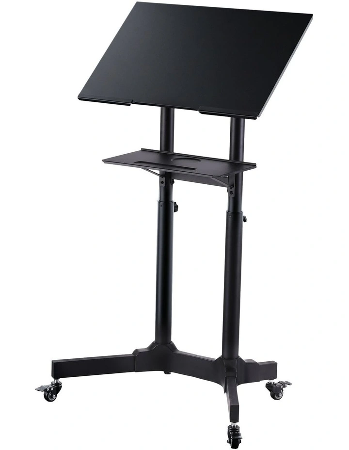 Artiss Mobile Lectern Stand, Adjustable Sit-to-Stand Presentation Podium w/ Wheels Black image 1