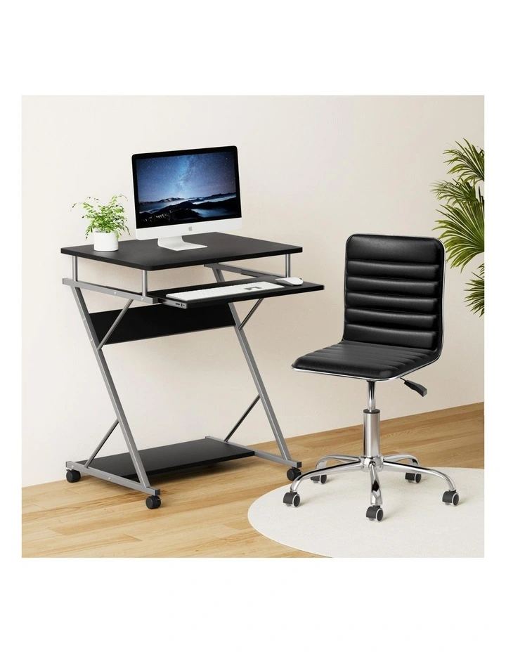 Artiss Computer Desk Office Chair Set Desks with Keyboard Shelf Try Black image 3