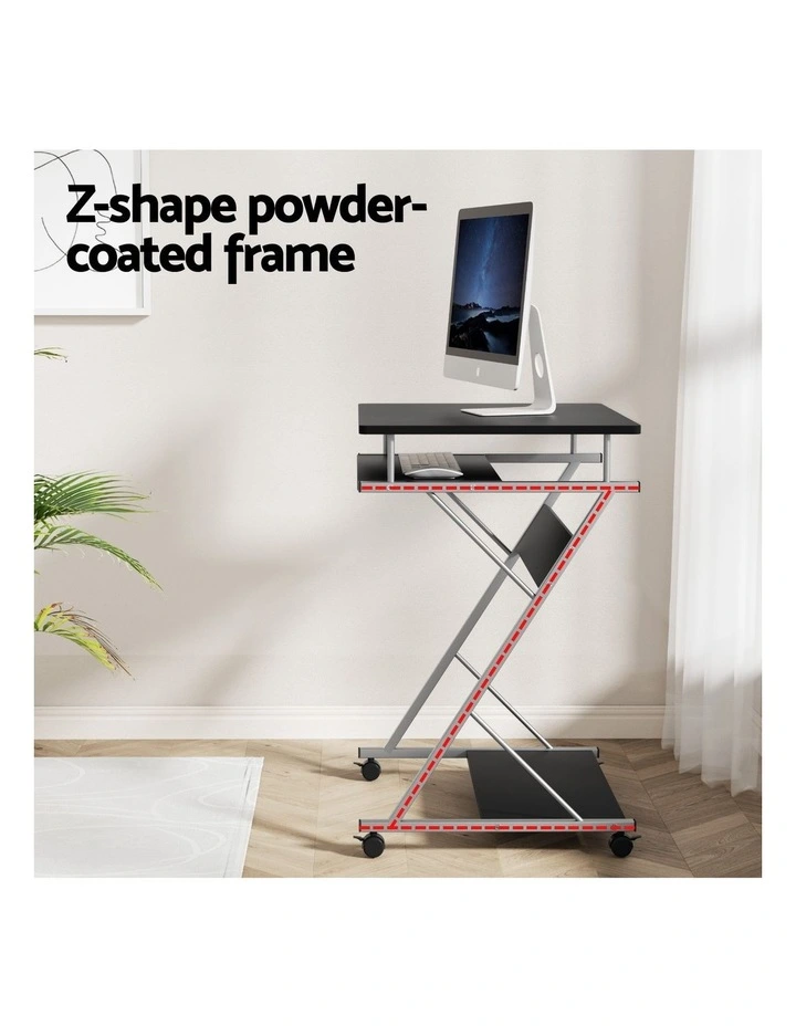 Artiss Computer Desk Office Chair Set Desks with Keyboard Shelf Try Black image 5