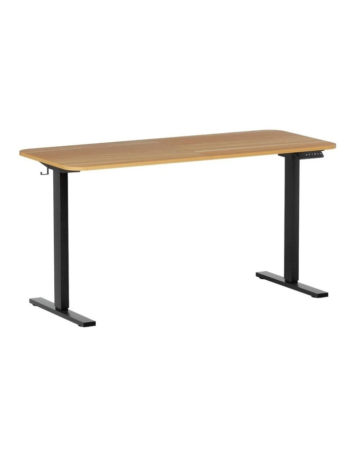 Artiss Electric Standing Desk 140cm Adjustable Height Motorised Home Office Desk Oak Black image 1
