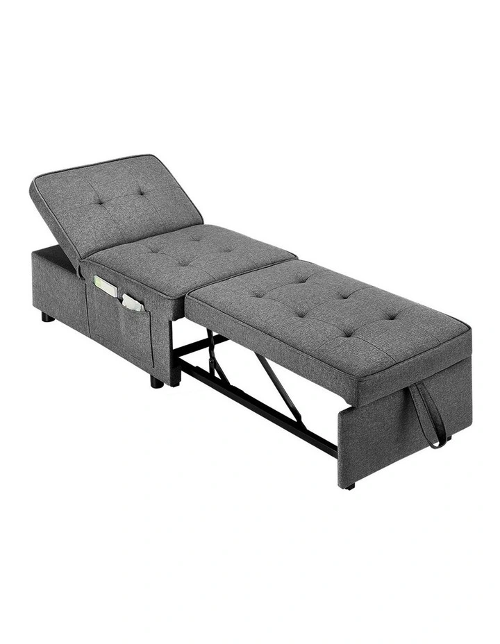 Oikiture 4 in 1 Convertible Sofa Bed Ottoman Couch Lounge Recliner Chair Linen image 1
