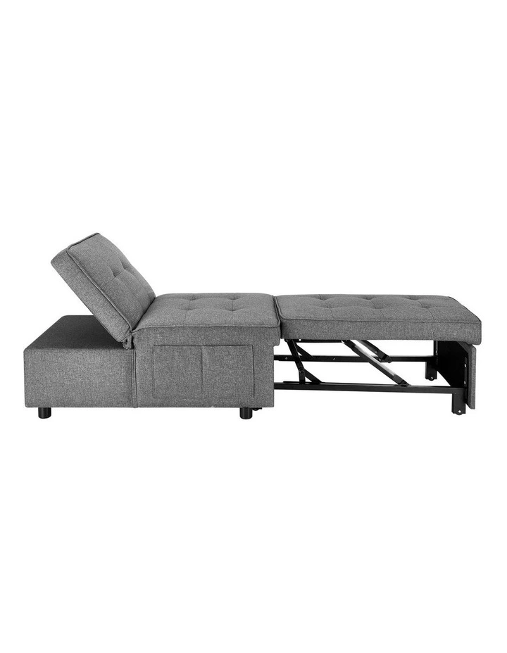 Oikiture 4 in 1 Convertible Sofa Bed Ottoman Couch Lounge Recliner Chair Linen image 2