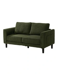 Oikiture 2 Seater Sofa 150cm Boucle Love Seat Small Couch Chair Storage Green