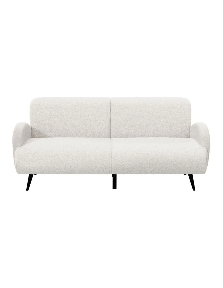 Oikiture Boucle Sofa Luxury 3 Seater Couch Fleece Chair Office Lounge White image 2