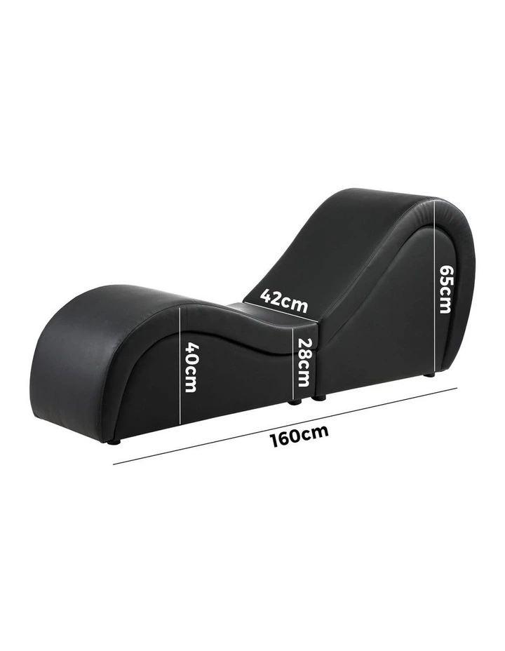 Oikiture Sofa Couch Tantra Chair Love Seat Chaise Lounge Couples Yoga Bed Black image 3