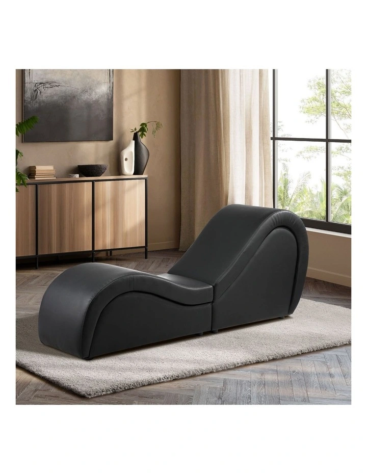 Oikiture Sofa Couch Tantra Chair Love Seat Chaise Lounge Couples Yoga Bed Black image 4
