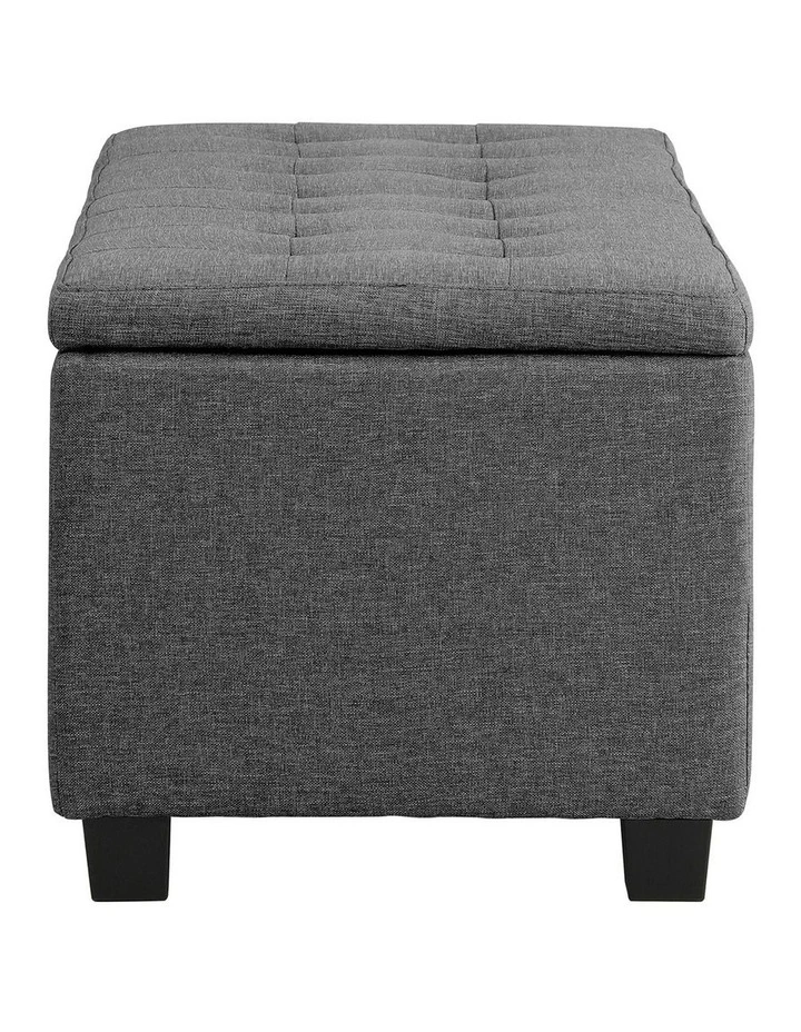 Oikiture Storage Ottoman Blanket Box Faux Linen Chest Toy Foot Stool LARGE Grey image 7