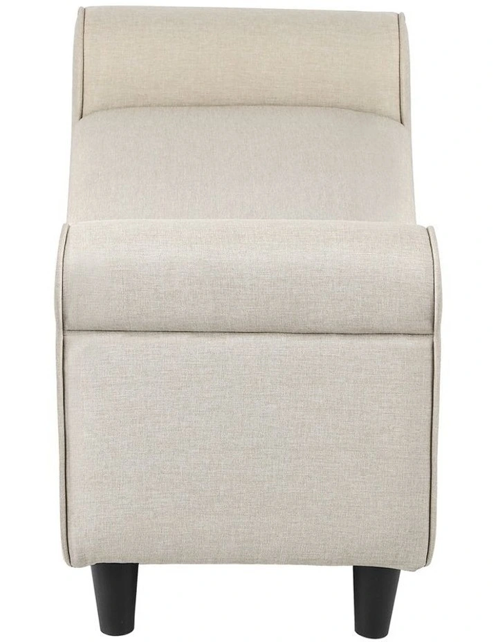 Oikiture Storage Ottoman Blanket Box Linen Fabric Arm Foot Stool Couch Large image 7