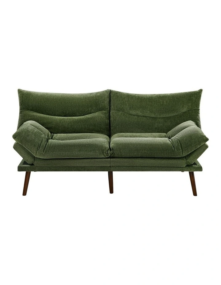 Oikiture 3 Seater Sofa Bed Recliner Lounge Couch Convertible Chenille Green Beds image 2