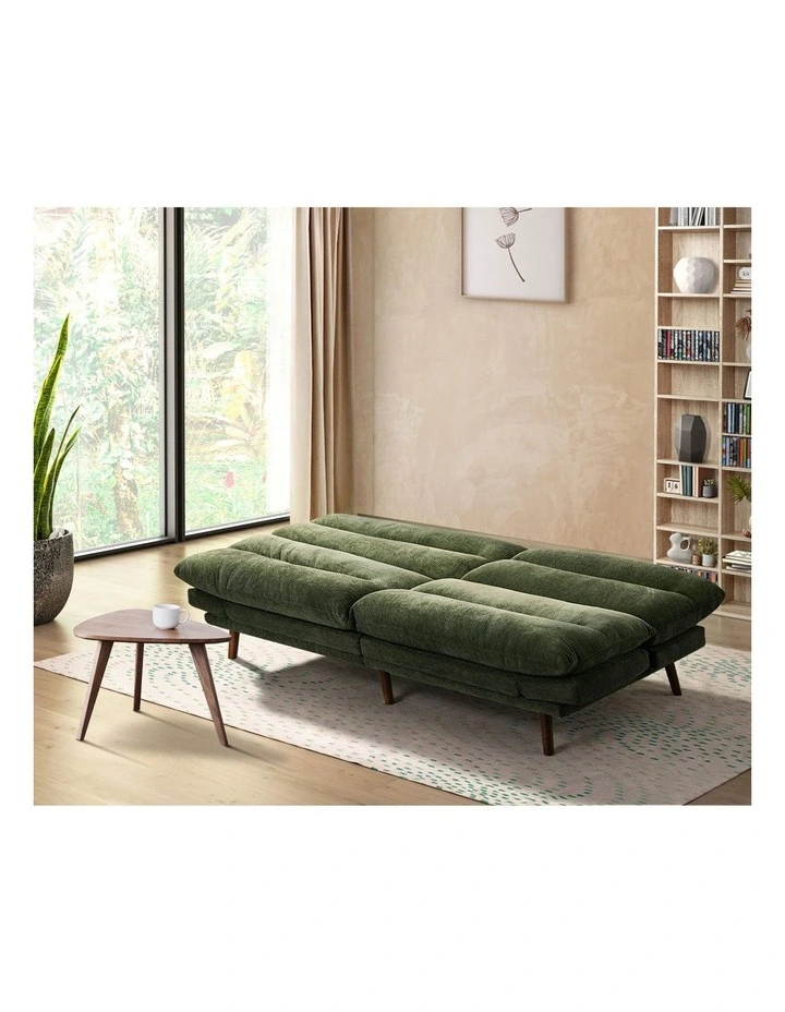 Oikiture 3 Seater Sofa Bed Recliner Lounge Couch Convertible Chenille Green Beds image 5