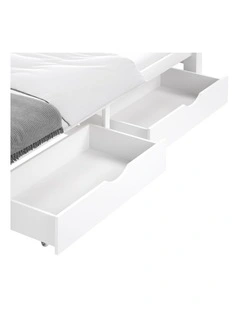 Oikiture 2X Storage Drawers Trundle for Wooden Bed Frame Base Timber White