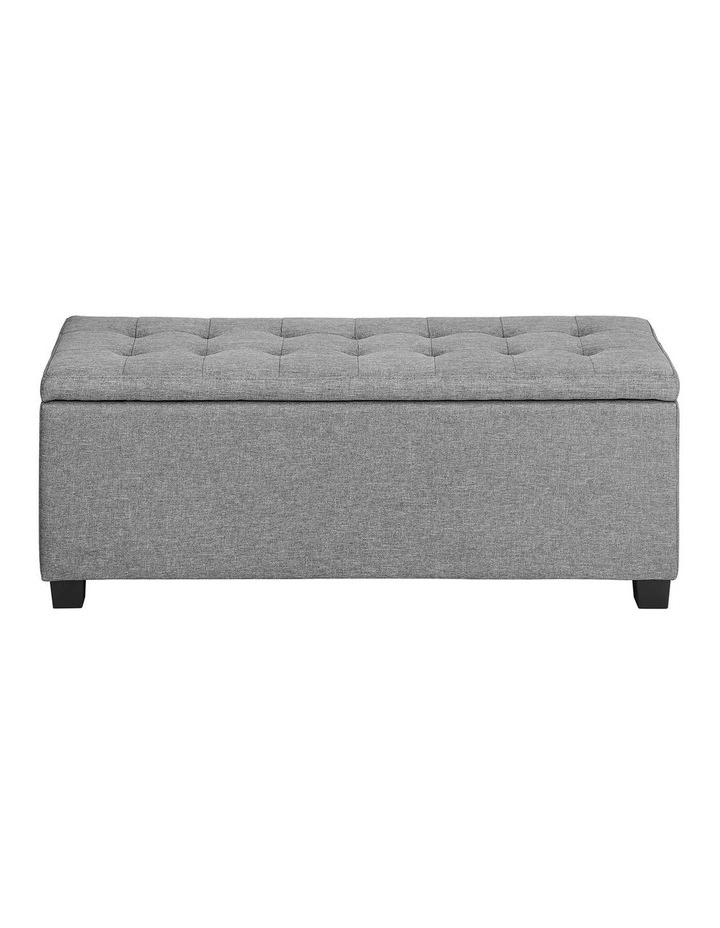 Oikiture Storage Ottoman Blanket Box Faux Linen Chest Toy Foot Stool LARGE image 6