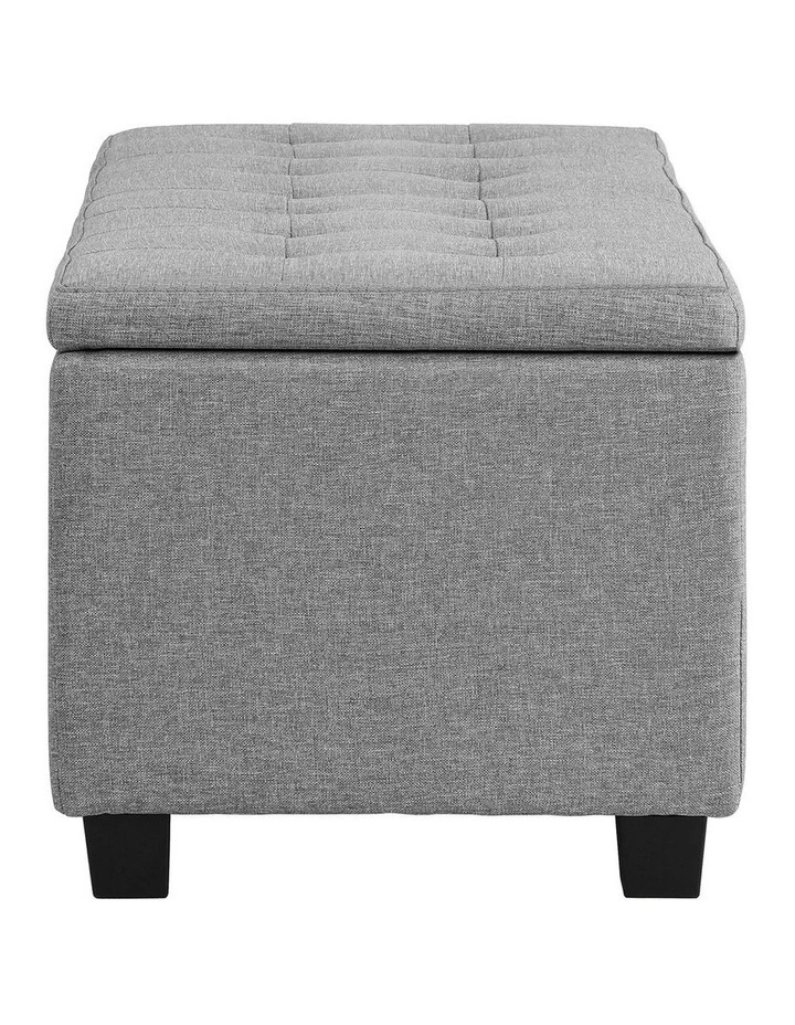 Oikiture Storage Ottoman Blanket Box Faux Linen Chest Toy Foot Stool LARGE image 7