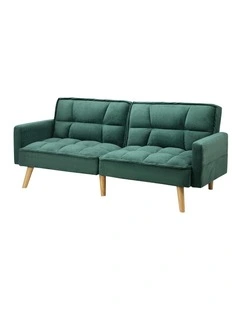 Oikiture Sofa Bed Futon Convertible Velvet Lounge Couch 3-Seater Recliner Green