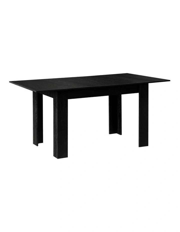 Oikiture 160cm Extendable Dining Table Kitchen Restaurant Cafe Table Black image 1
