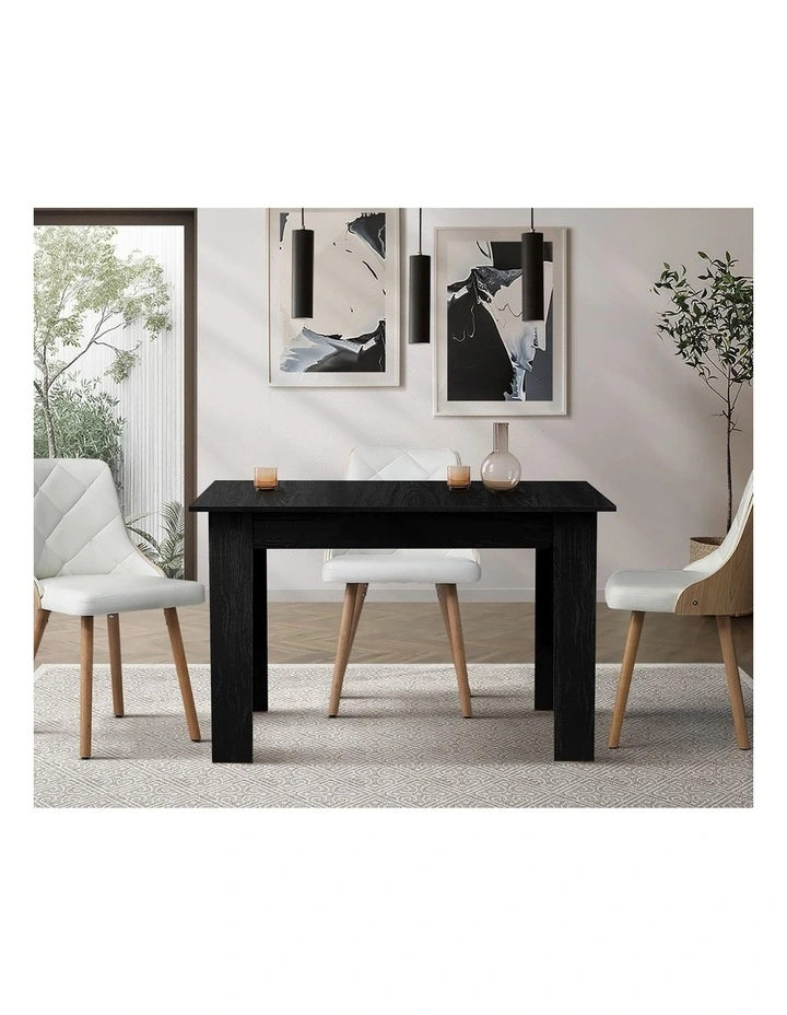 Oikiture 160cm Extendable Dining Table Kitchen Restaurant Cafe Table Black image 5