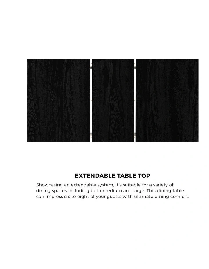 Oikiture 160cm Extendable Dining Table Kitchen Restaurant Cafe Table Black image 6