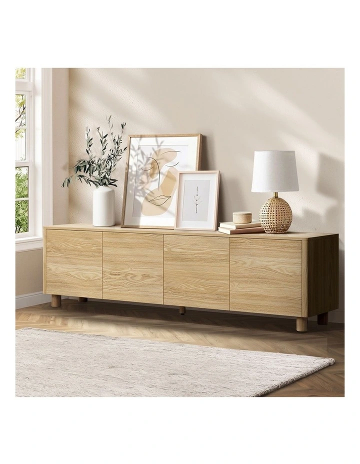 Oikiture TV Cabinet Entertainment Unit Stand 180cm 4 Doors image 4