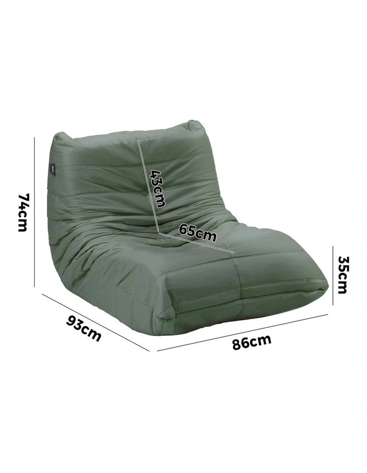 Oikiture Floor Sofa Accent Chair Lazy Couch Foam Armless Leisure Lounge Green image 3
