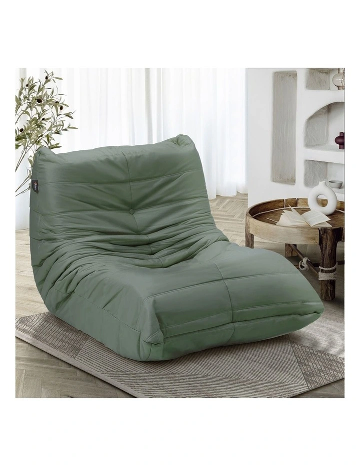 Oikiture Floor Sofa Accent Chair Lazy Couch Foam Armless Leisure Lounge Green image 4
