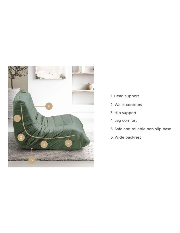 Oikiture Floor Sofa Accent Chair Lazy Couch Foam Armless Leisure Lounge Green image 6