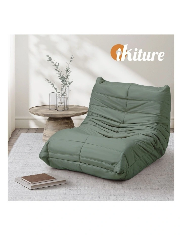 Oikiture Floor Sofa Accent Chair Lazy Couch Foam Armless Leisure Lounge Green image 7