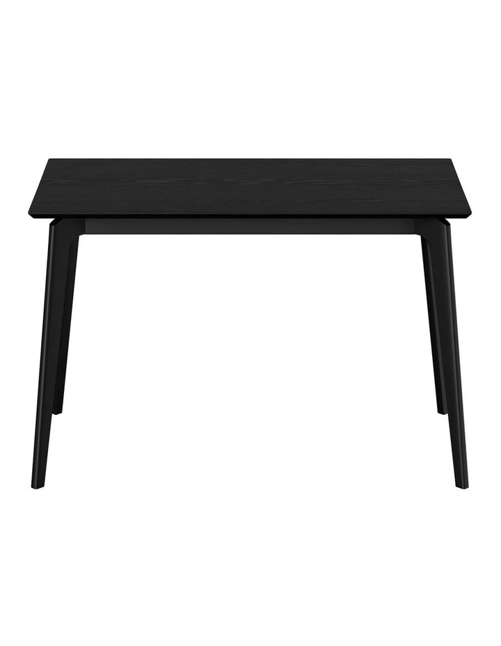 Oikiture Wooden Dining Table 120cm Rectangular 4 Seater Pinewood Legs Black image 2