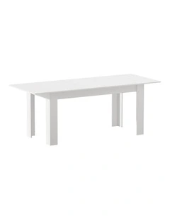 Oikiture 200cm Extendable Dining Table Kitchen Restaurant Cafe Table White