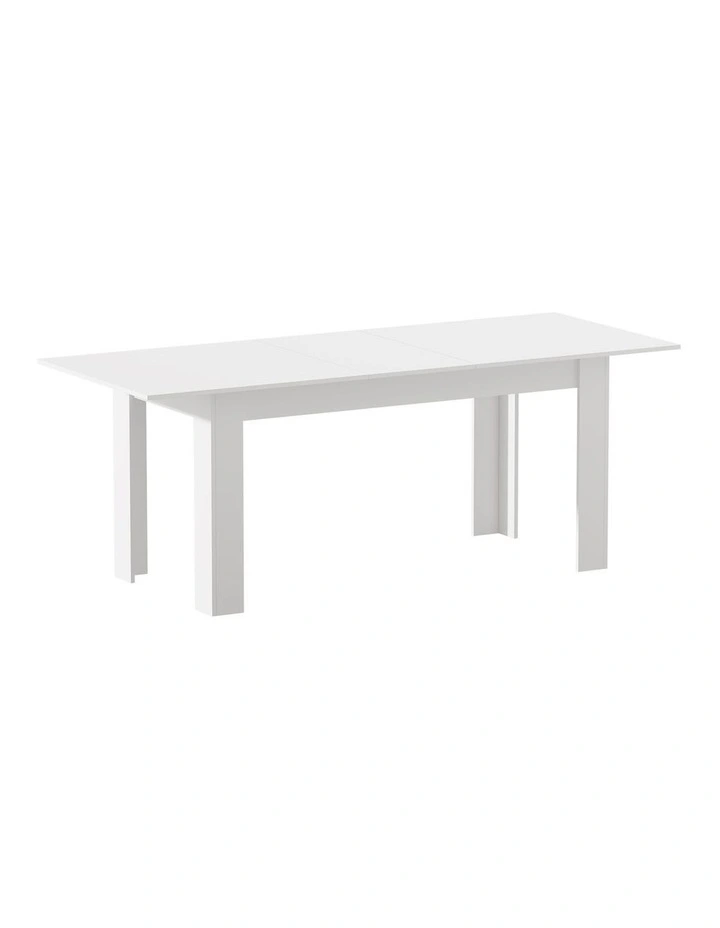 Oikiture 200cm Extendable Dining Table Kitchen Restaurant Cafe Table White image 1
