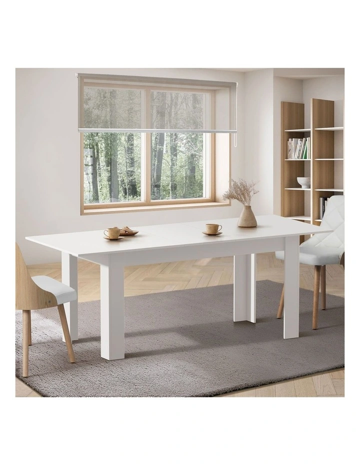 Oikiture 200cm Extendable Dining Table Kitchen Restaurant Cafe Table White image 4