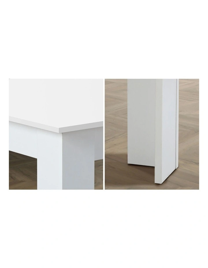 Oikiture 200cm Extendable Dining Table Kitchen Restaurant Cafe Table White image 6