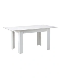 Oikiture 160cm Extendable Dining Table Kitchen Restaurant Cafe Table White