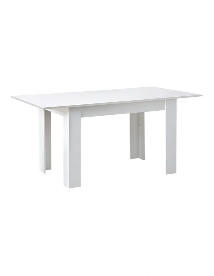 Oikiture 160cm Extendable Dining Table Kitchen Restaurant Cafe Table White image 1