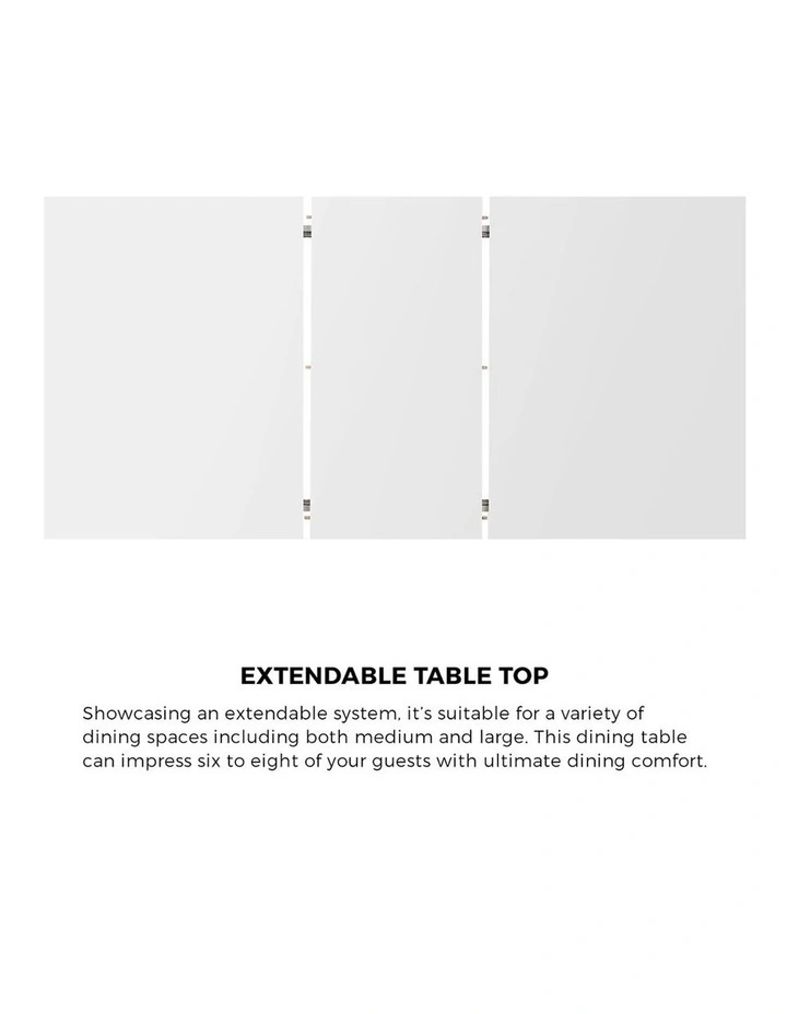 Oikiture 160cm Extendable Dining Table Kitchen Restaurant Cafe Table White image 6