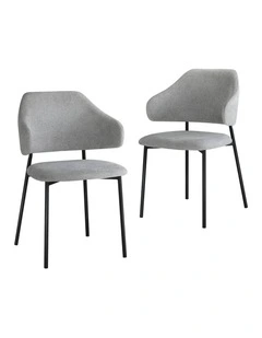 Oikiture 2x Armchair Dining Chair Accent Chairs Tub Armchairs Fabric Grey&Black