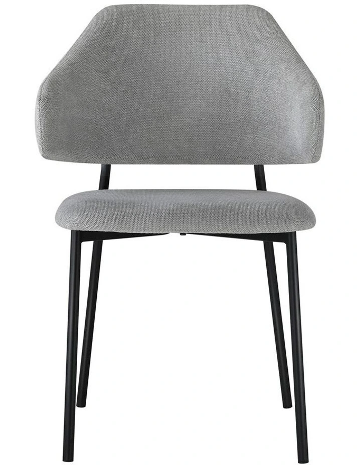 Oikiture 2x Armchair Dining Chair Accent Chairs Tub Armchairs Fabric Grey&Black image 2