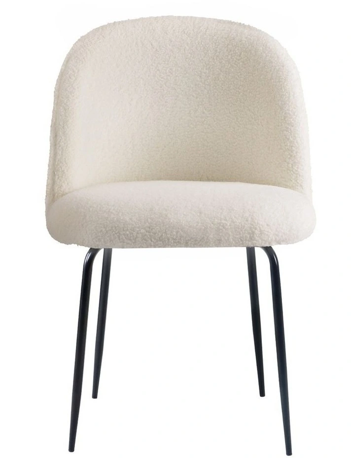 Oikiture 6x Dining Chairs Accent Chair Armchair Kitchen Upholstered Sherpa White image 2