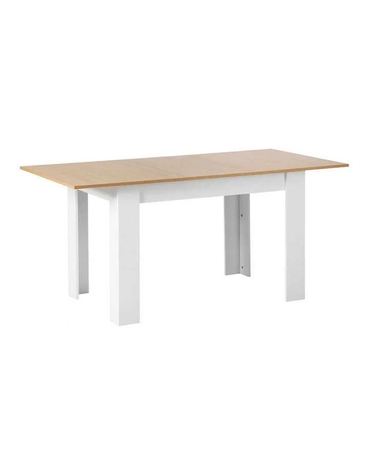 Oikiture 160cm Extendable Dining Table Kitchen Restaurant Cafe Table WoodenWhite image 1