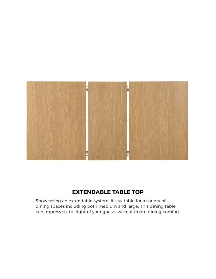 Oikiture 160cm Extendable Dining Table Kitchen Restaurant Cafe Table WoodenWhite image 6