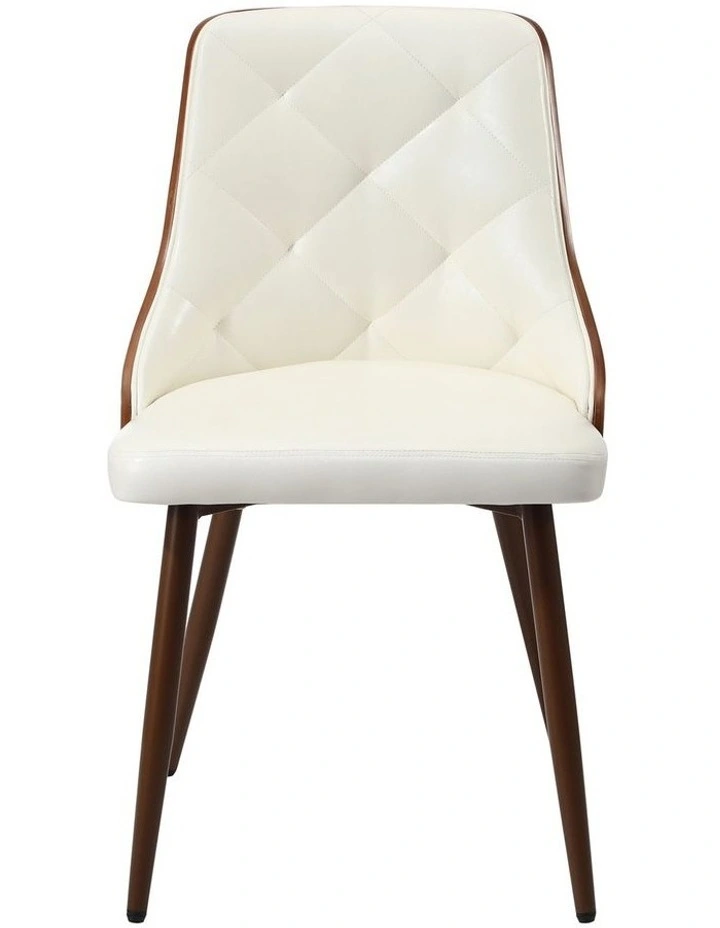 Oikiture Dining Chairs Kitchen Accent Lounge PU Leather x2 White image 2