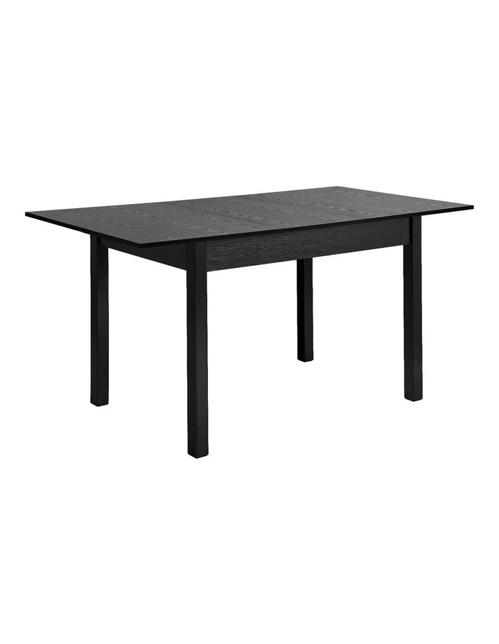 Oikiture 160cm Extendable Dining Table Wooden Rectangular Kitchen Table Black image 1
