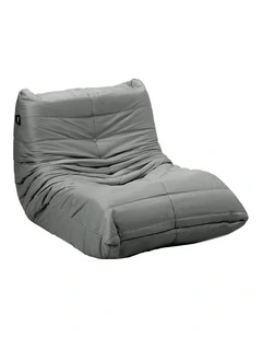 Oikiture Floor Sofa Accent Chair Lazy Couch Foam Frameless Leisure Lounge Grey