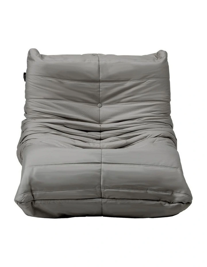 Oikiture Floor Sofa Accent Chair Lazy Couch Foam Frameless Leisure Lounge Grey image 2