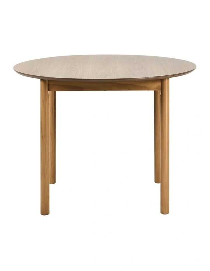 Oikiture Wooden Dining Table 100cm Round Table 4 Seater Pine Wood Legs Natural image 2