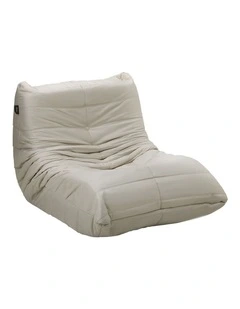 Oikiture Floor Sofa Accent Chair Lazy Couch Leisure Lounge Foam Pouffe Beige