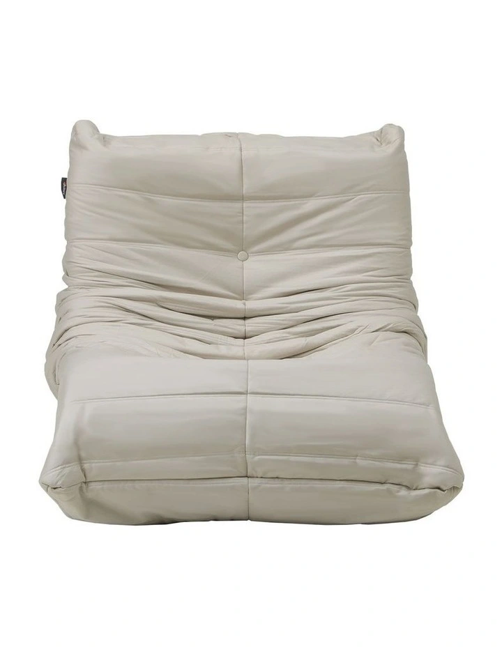 Oikiture Floor Sofa Accent Chair Lazy Couch Leisure Lounge Foam Pouffe Beige image 2