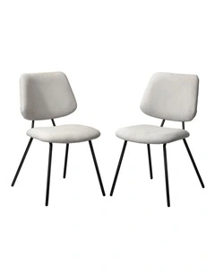 Oikiture 2x Dining Chair Vintage Retro Polyester Kitchen Padded Lounge White
