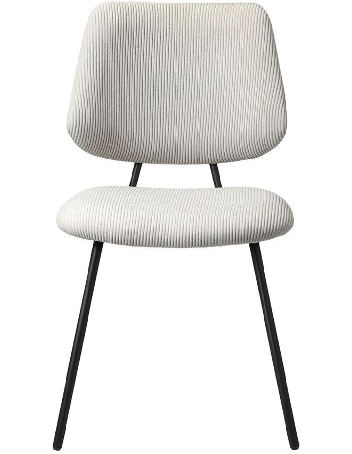 Oikiture 2x Dining Chair Vintage Retro Polyester Kitchen Padded Lounge White image 2
