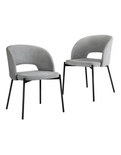 Oikiture 2x Armchair Dining Chair Accent Chairs Tub Armchairs Fabric Grey&Black